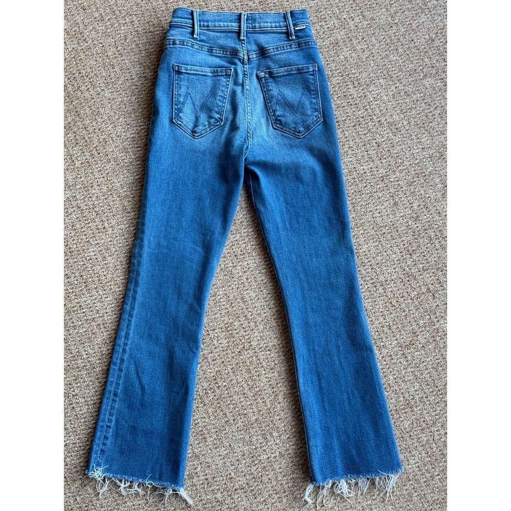 Mother 26 The Hustler Ankle Fray High Rise Bootcut Jeans Layover Wash - Picture 2 of 11